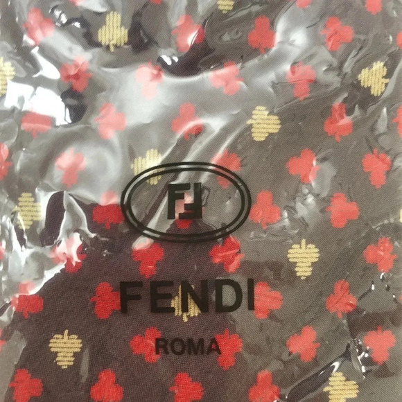 Fendi Roma vintage 100% Silk made in Italy  slim tie, grey red white clubs print - Picture 3 of 9